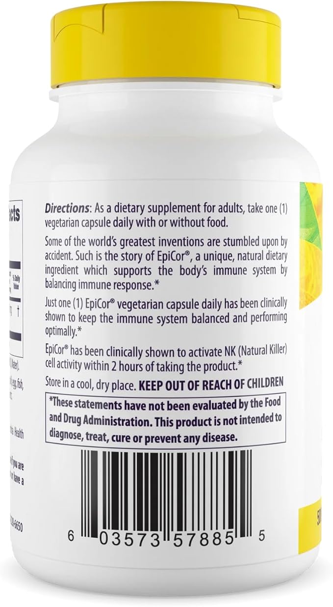 Healthy Origins EpiCor 500 mg (Immune Support Non-GMO Gluten Free) 150 Veggie Capsules