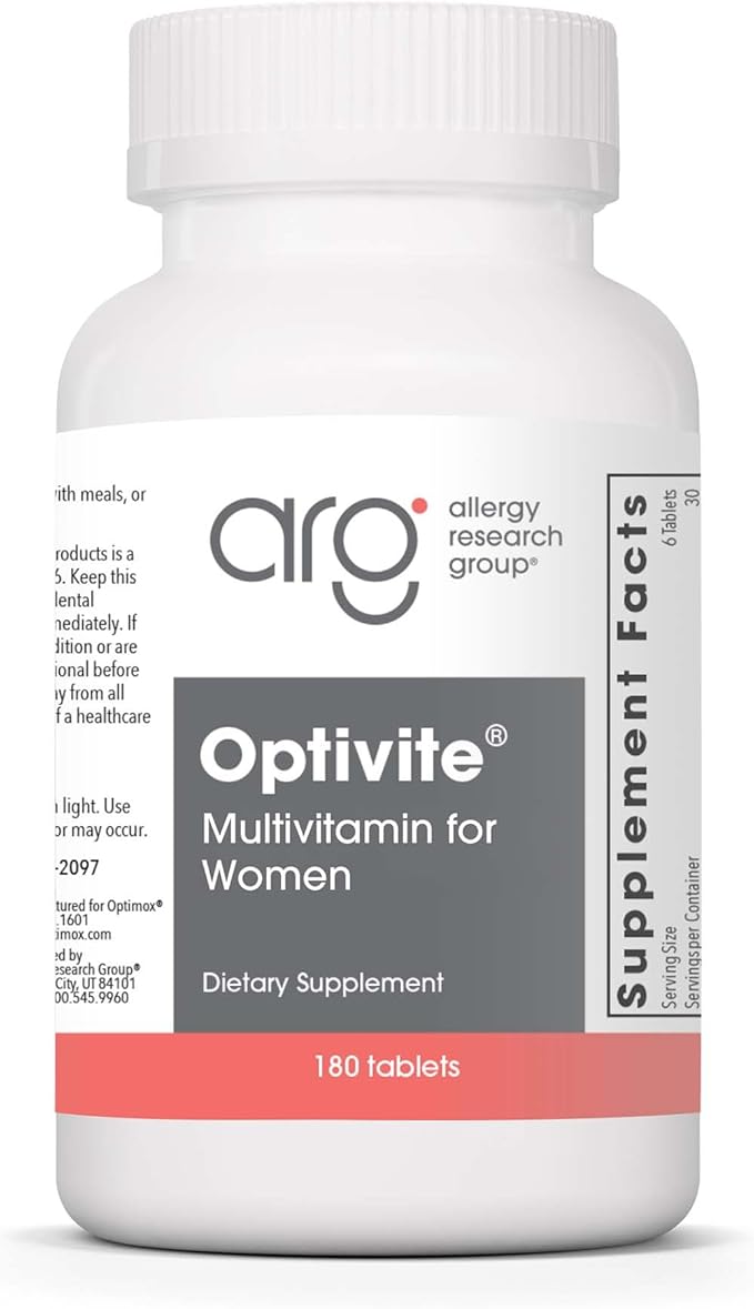 Optimox Optivite - PMS Support Supplement for Women Period Multivitamin for Hormone Balance with Vitamin B6 &amp Iron Hormone Support Vitamin - 180 Tablets