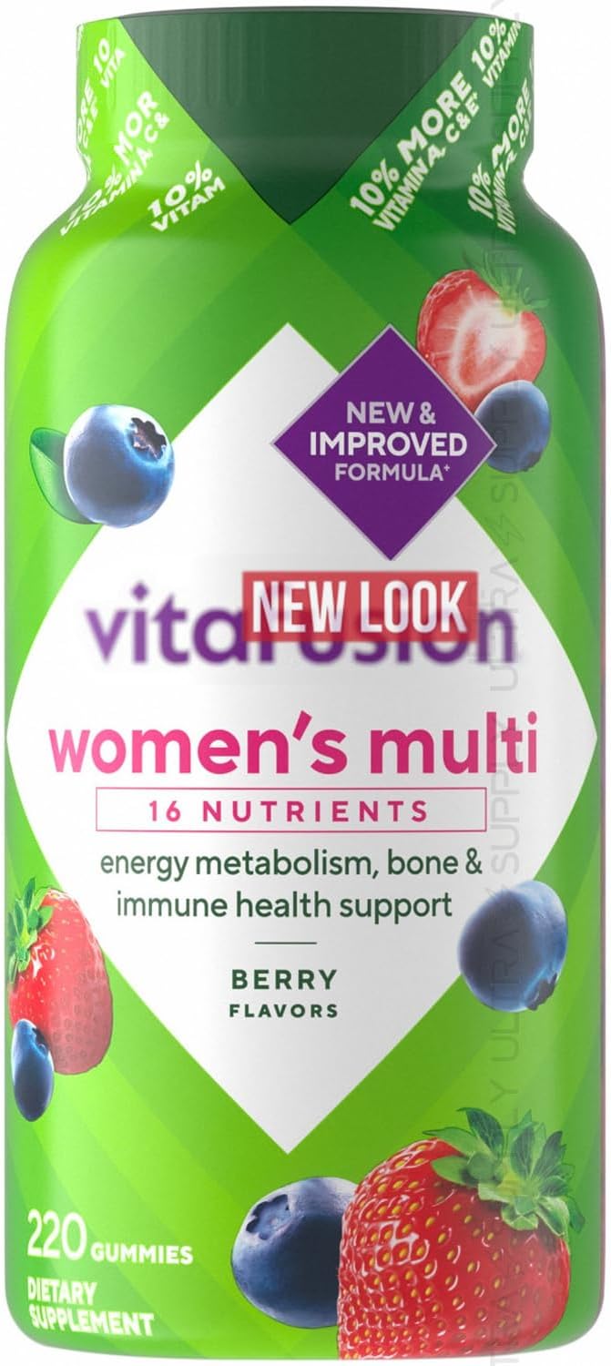 vita_fusions Women's Multivitamin Gummies 220 Count - Daily Supplement with 16 Key Nutrients - Supports Energy Metabolism Bone &amp Immune Health - Berry Flavors