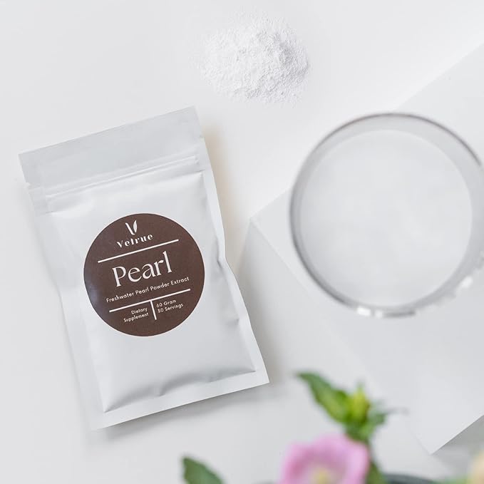 Pure Pearl Powder | 60 Grams |100% Natural Ingredients from Fresh Water | Non-GMO | Dietary Supplement with Calcium &amp Amino Acids (30 Servings)