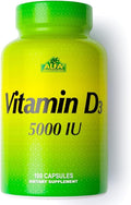 ALFA VITAMINS Vitamin D3 1000 IU Supplement Supports Immune Health Calcium Absorption Healthy Bones &amp Joints Dietary Supplement for Daily Wellness Non GMO Gluten Free 100 Capsules