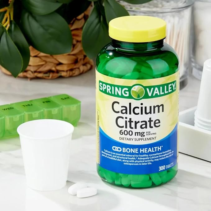 Spring Valley Calcium Citrate Tablets 600 mg per Serving Dietary Supplement 300 Count