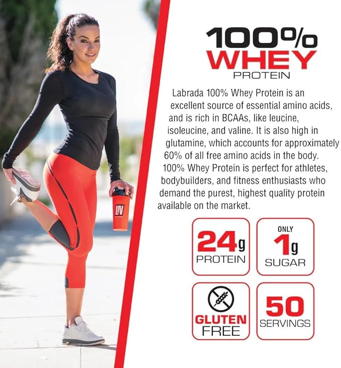 Labrada Nutrition 100% Whey Protein Powder Strawberry 4.13 lb