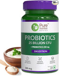 Viva Probiotic 25 Billion CFU + prebiotics 250 mg l Prebiotics and Probiotics Capsules for Women and Men to Support Gut Health - 60 Veg Capsules