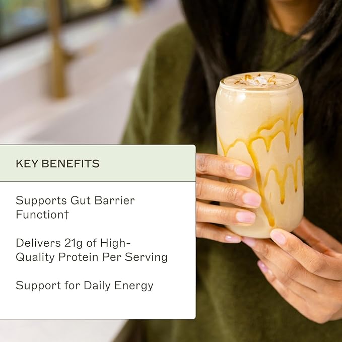 Amy Myers MD Paleo Protein Powder - with Collagen Peptides for Gut Health - Supports Hair Skin &amp Nails - Non-GMO Gluten-Free Non-Dairy &amp More - Salted Caramel - 19.54 oz (20 Servings)