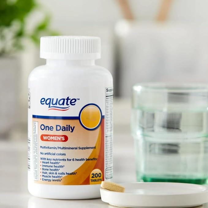 Equate One Daily Women's Multivitamin Multimineral Supplement Tablets for Adult Women 200 Count Sticker