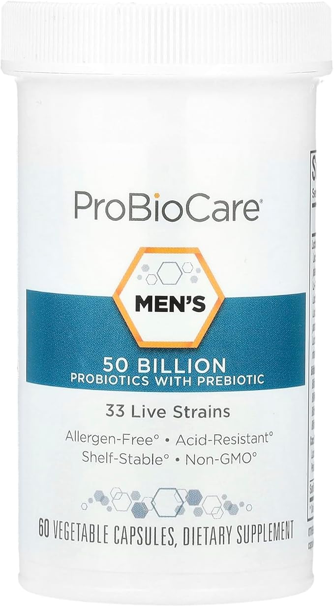 Probiotic for Men - 50 Billion CFUs Supports Digestive Health and Gut Flora Balance Promotes Overall Wellness and Enhances Immune Function (60 Vegetable Capsules)