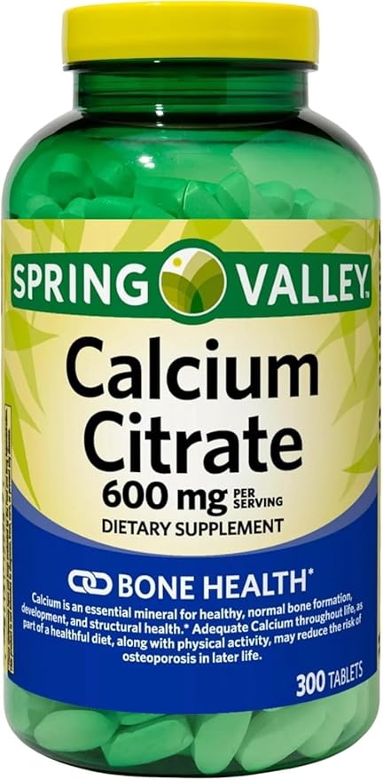 Calcium Citrate 600mg 300 Tablets per Bottle Bone &amp Joint Health (Pack of 1)