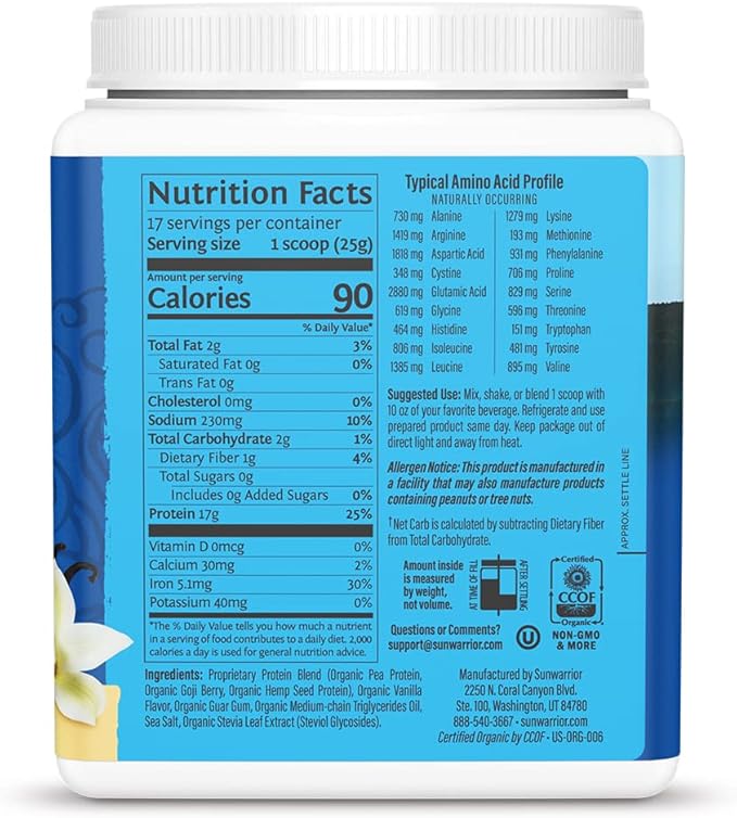 Sunwarrior Mocha &amp Vanilla Organic Plant Based Protein Powder Set | Bundle &amp Save | Vegan Organic Protein Powder | Non-GMO Soy Dairy Filler &amp Gluten Free (17 Servings Vanilla 30 Servings