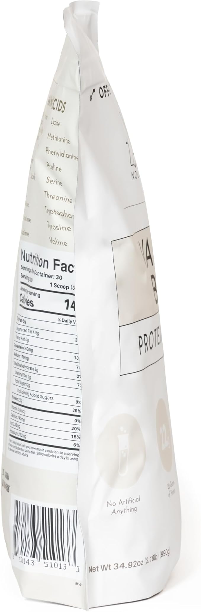 JUST INGREDIENTS Vanilla Bean Protein Powder – 30-Serving Blend with 100% Grass-Fed Whey &amp Organic Plant Proteins – Real Vanilla Bean &amp Cinnamon – Supports Muscle Recovery Energy*