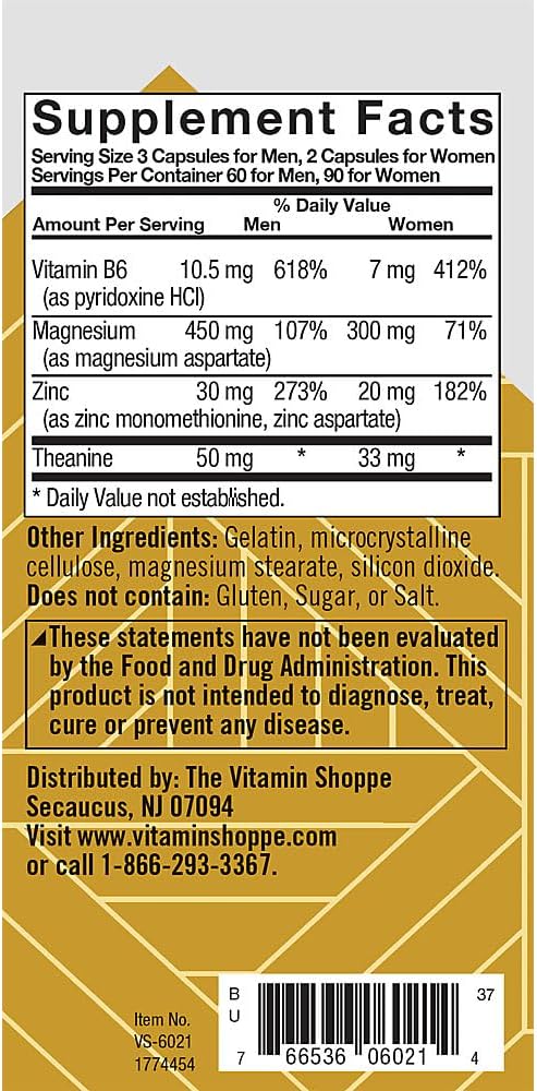 True Athlete ZMA + L Theanine Capsules Zinc Magnesium and Vitamin B6 Supplement for Active Men and Women Supports Recovery and Relaxation Gluten Free Sugar Free 180 Capsules