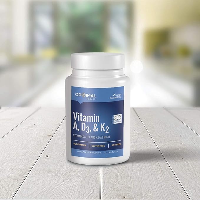 Vitamin ADK Supplement with Vitamins A 5000IU Vitamin D3 and 500mcg Vitamin K2 (as MK-7) | NON GMO | Gluten &amp Soy Free