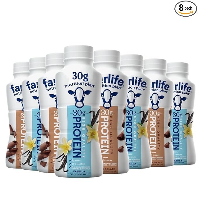 Generic Fairlfe Nutrition Plan Chocolate &amp Vanilla Protein Shake Variety (8 Pack)