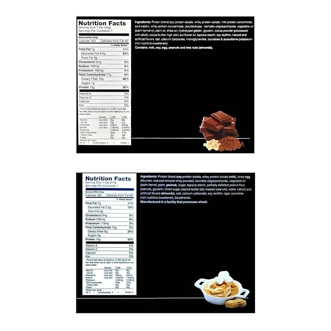 PROTIFIT - Low Calorie Chocolate Crisp &amp Fluffy Nutter Protein Bar 2 Pack High Protein 15g Protein Low Carb Low Sugar Ideal Protein Compatible 7 Servings Per Box (2 Pack)