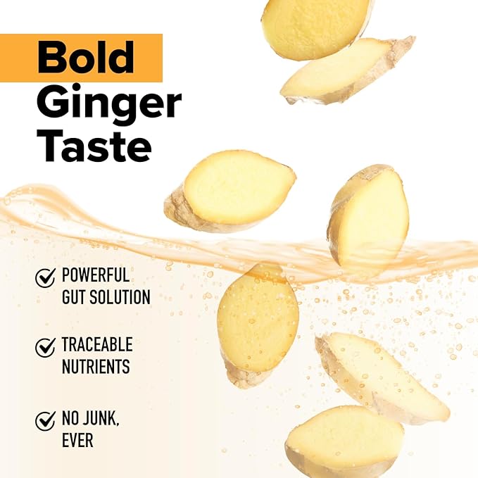 Complement Gut Nurture Prebiotic + Postbiotic Superfood Powder for Leaky Gut Repair Probiotics for Digestive Health - Ginger Root - 30 Servings