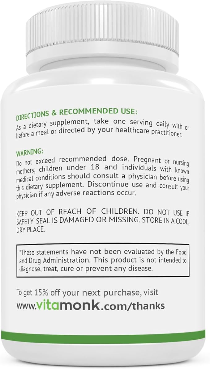 VitaMonk Low Histamine Probiotics Fight Histamine Intolerance and Support Balanced Gut Health - Histamine Free Probiotic for Those Seeking Health Improvements with Histamine Control -60 Capsules