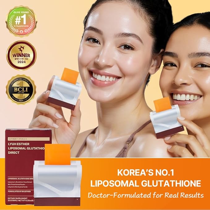 ESTHER FORMULA Liposomal Glutathione Strips (90 ct) - Glutathione Direct Antioxidant Support &amp Skin Brightening | Fast-Absorbing Oral Beauty Film | Korean Supplement | Made in USA
