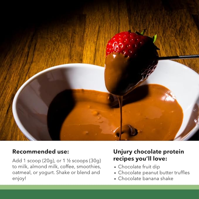 Unjury Planted Vegan Protein Powder | 20g Chocolate Pea Protein Powder | Low Sugar and Plant Based | Gluten and Dairy Free | Non-GMO | 20 Servings