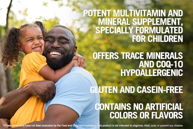 Kirkman - Children’s Multivitamin &amp Mineral Capsules - 120 Capsules - Potent Broad Spectrum Vitamin/Mineral Supplement - with Coenzyme Q-10 - No Artificial Colors or Flavors