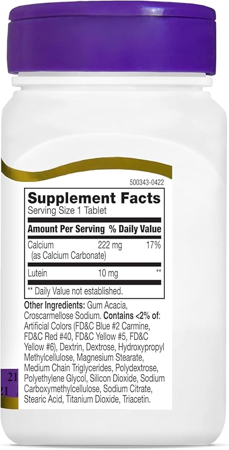 21st Century Lutein 10 mg - 60 Tablets Pack of 5