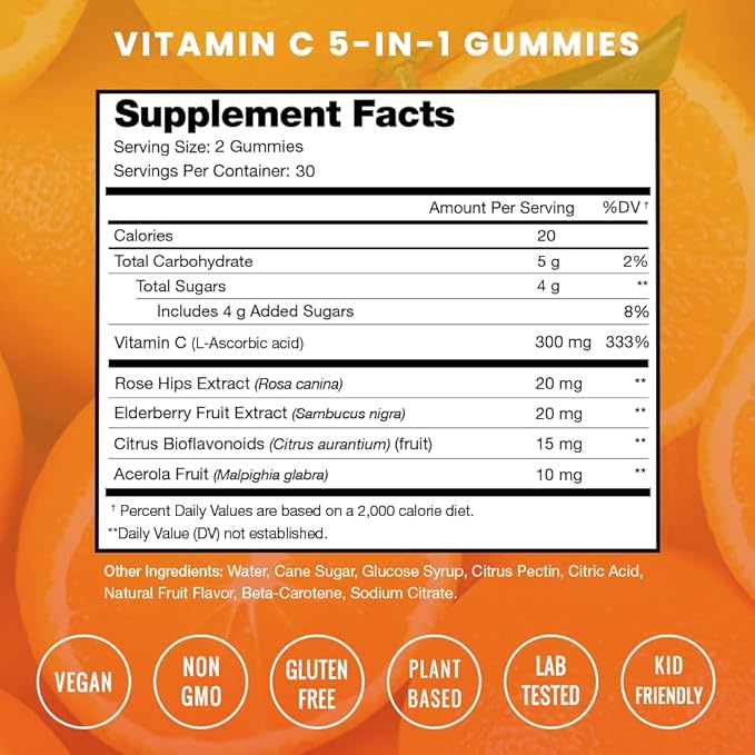 NutraChamps Biotin Gummies (2 Pack) and Vitamin C Gummies (2 Pack) 4 Pack Bundle