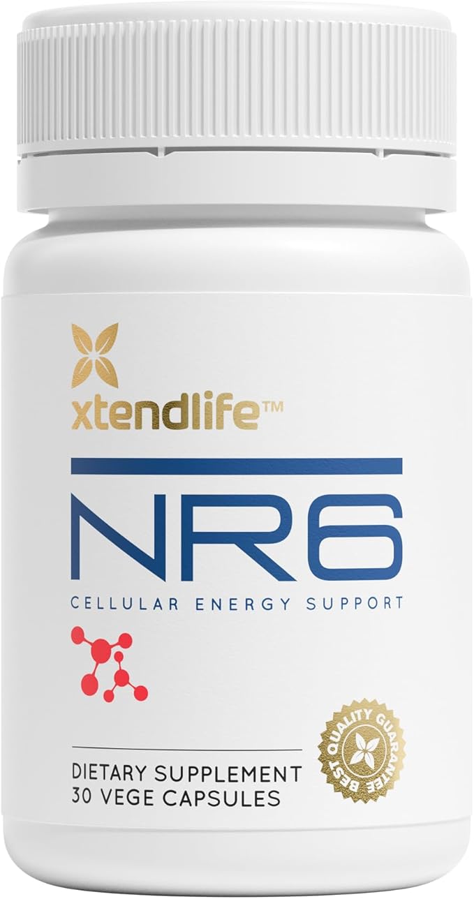 Xtendlife NR6 NAD+ Supplement for Anti-Aging Cell Regeneration Focus and Energy - with Resveratrol and Nicotinamide Riboside - 30 Day Supply