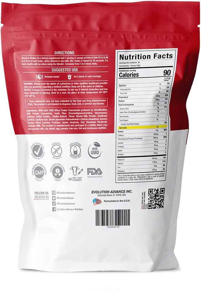 Evolution Advance Nutrition Fit &amp Slim Blend – Grass-Fed Whey Protein Powder for Easy Digestion Keto-Approved Non-GMO Stevia Sweetened Natural Flavor – 2 Pounds (Frappullicious Coffee)