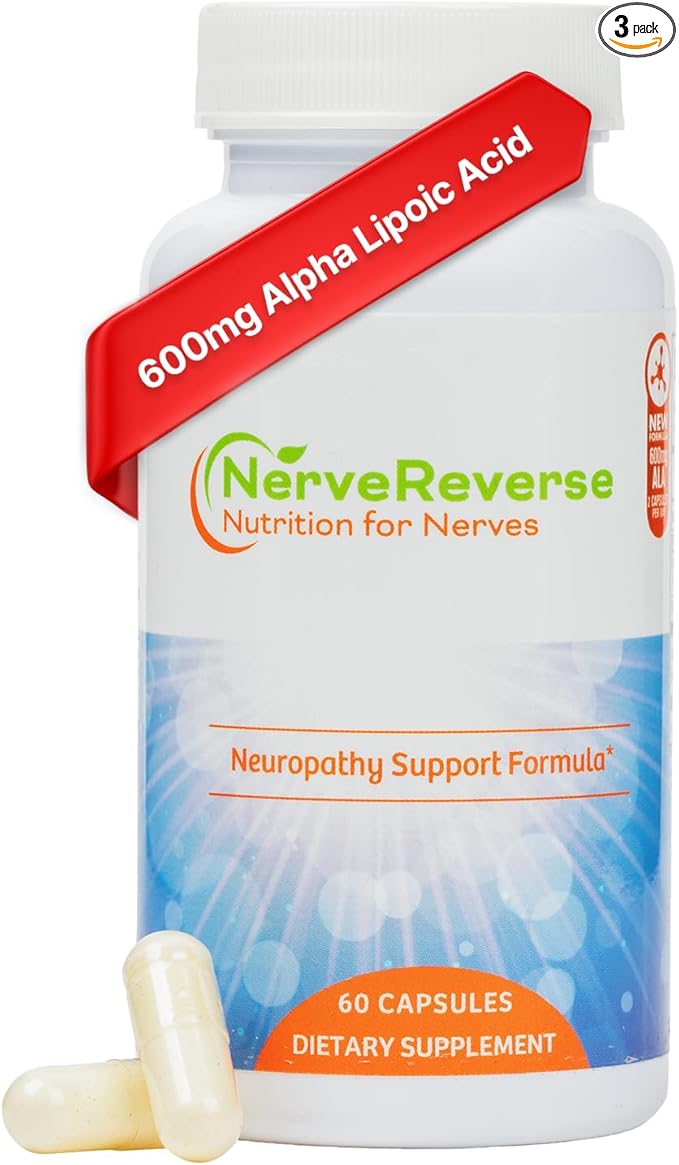 NerveReverse Neuropathy Support Formula Capsules - 3 Pack (3 Bottles) - 90 Day Supply