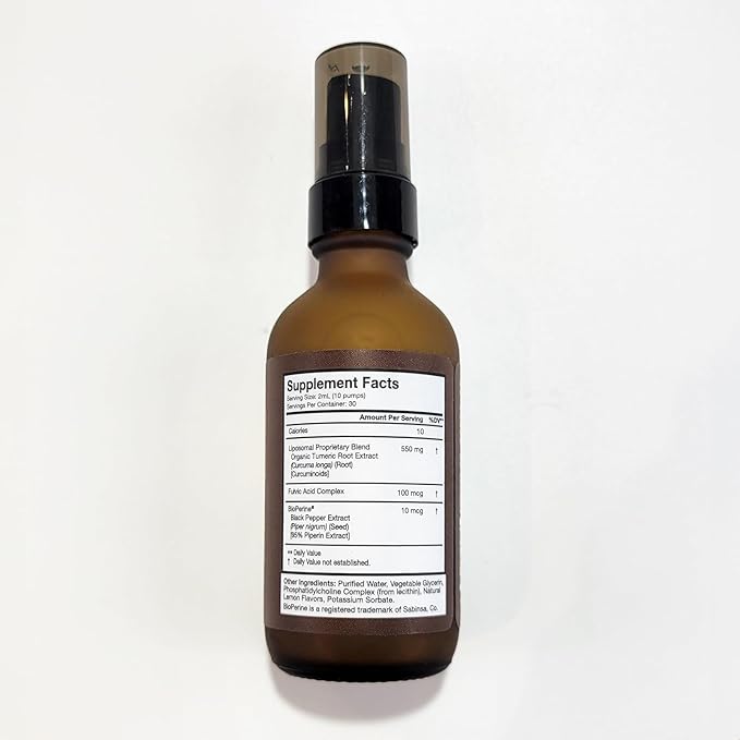 Terra Health Essentials Liposomal Curcumin Drops - Joint Support Supplement with Turmeric and Black Pepper - 5X Higher Absorption and Great Tasting - 30 Servings - Vegan and All Natural