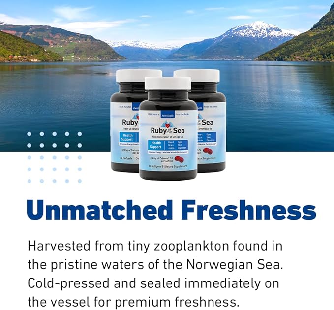 Marine Oil Supplement - All Natural Calanus Oil Astaxanthin Omega-3 and Fatty Acids - Heart and Brain Health Nutritional Supplements