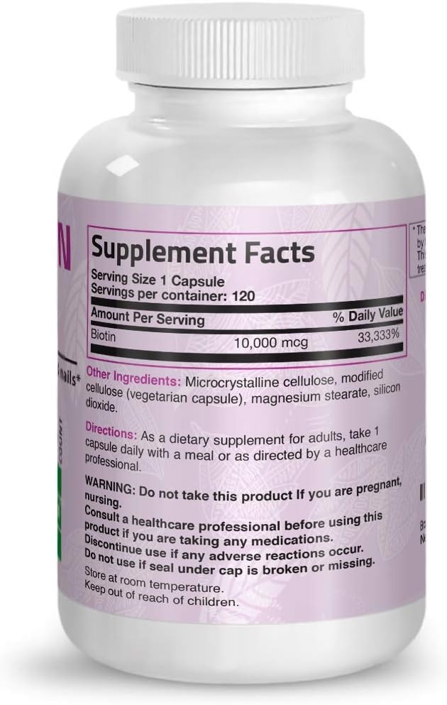 Bronson Hair Skin &amp Nails with Biotin Extra Strength Vitamin Supplement for Women + Ultra Biotin 10000 Mcg