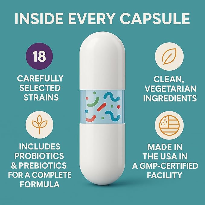 Organic Excellence Probiotics for Women – 30 Billion CFU 18 Strains Prebiotics &amp Sporebiotics – Gut Vaginal Digestive Immune &amp Urinary Tract Support – 30 Capsules