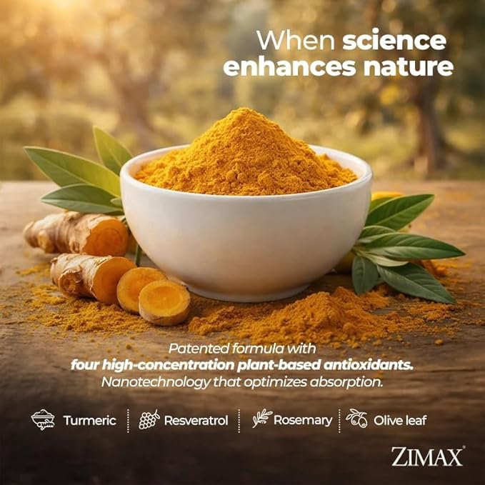 ZIMAX Super ANTIOXIDANT - 100% Natural - High Absorption Curcumin Rosemary Extract Grape Seed Extract Olive Leaf Extract ORAC 3451770 (Canister) 90 Grams (1-Pack)