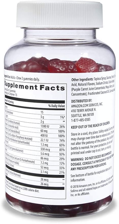 Amazon Basics Adult Multivitamin (300 Count) and Vitamin D3 Gummies (160 Count)