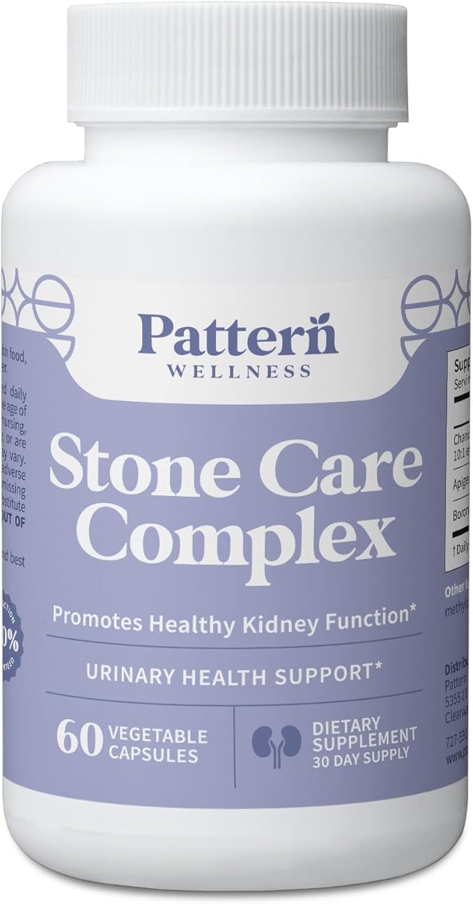 Pattern Wellness Stone Care Complex – Supports Healthy Kidney &amp Urinary Function – with Chanca Piedra Chamomile Extract &amp Boron – 3rd Party Lab Tested – Vegan Non-GMO - 60 Capsules
