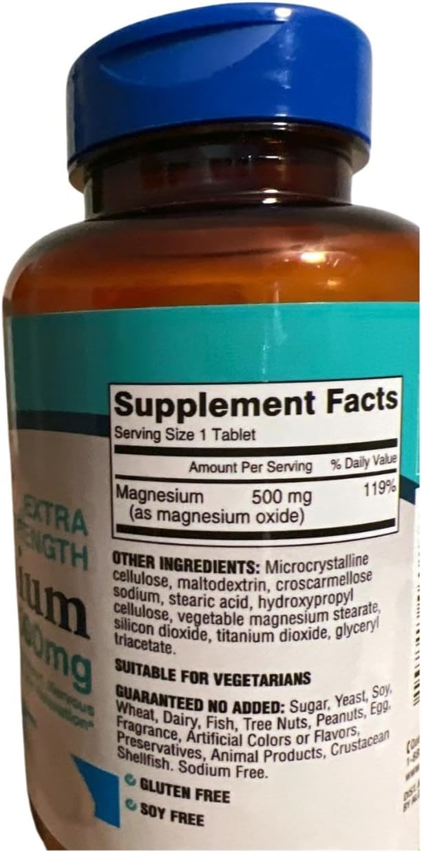 Extra Strength Magnesium 500mg 120 Tablets