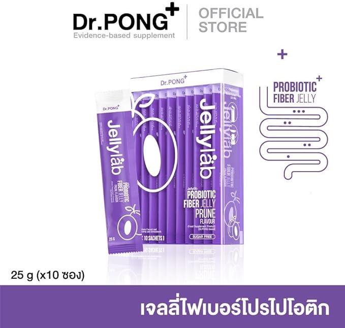 Dr.Pong Jellylab probiotic Fiber Jelly 1 Box Contains 10 Packets (Strips)