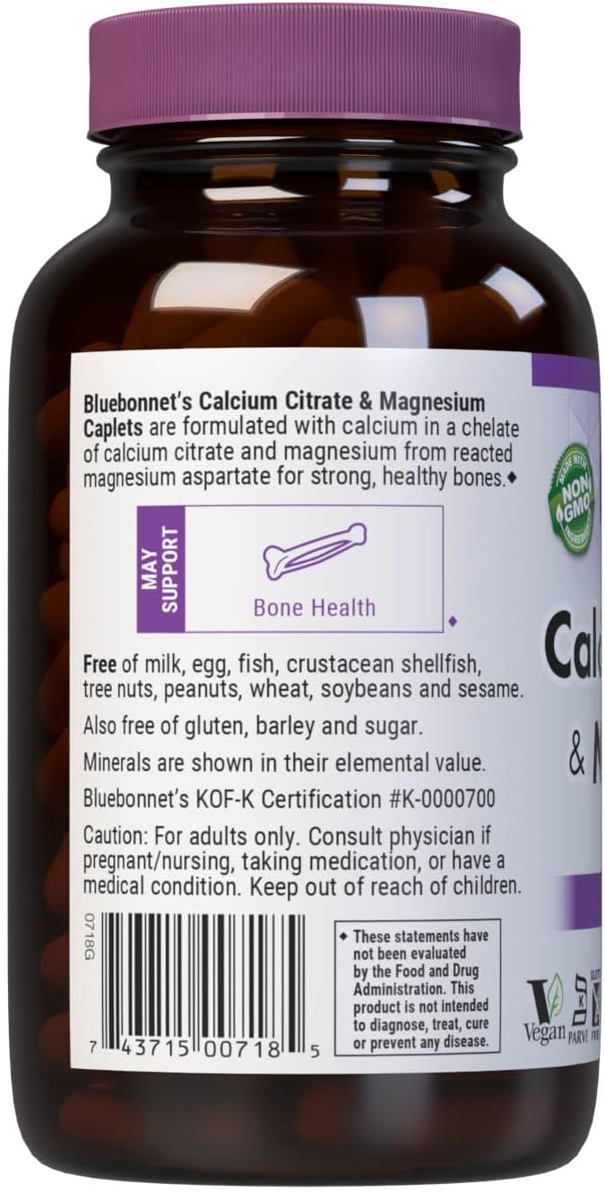 Bluebonnet Calcium Plus Magnesium Caplets 180 Count