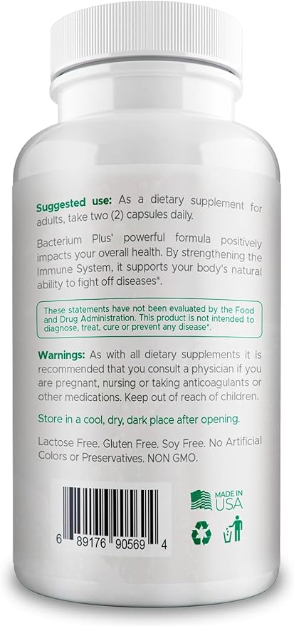 Bacterium Plus Natural Product Vegetarian Capsules General Well-Being - 60 Count - Pack of 1
