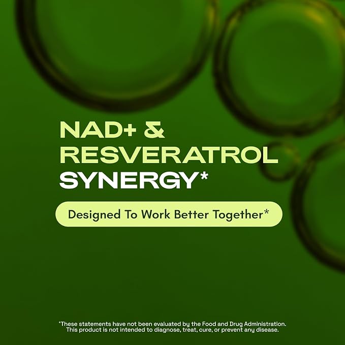 Liposomal NAD Supplement with Resveratrol – NMN Supplement Alternative – Third-Party Tested – 30-Day Supply – Advanced NAD+ Resveratrol