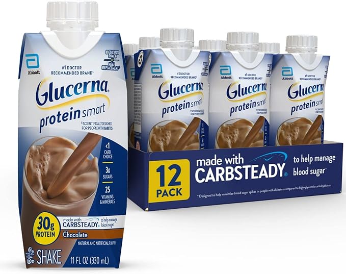 Glucerna Protein Smart Nutritional Shake &amp Ensure Max Protein Nutrition Shake with 30g of Protein 1g of Sugar High Protein Shake Milk Chocolate 11 Fl Oz (Pack of 12) Liquid Halal