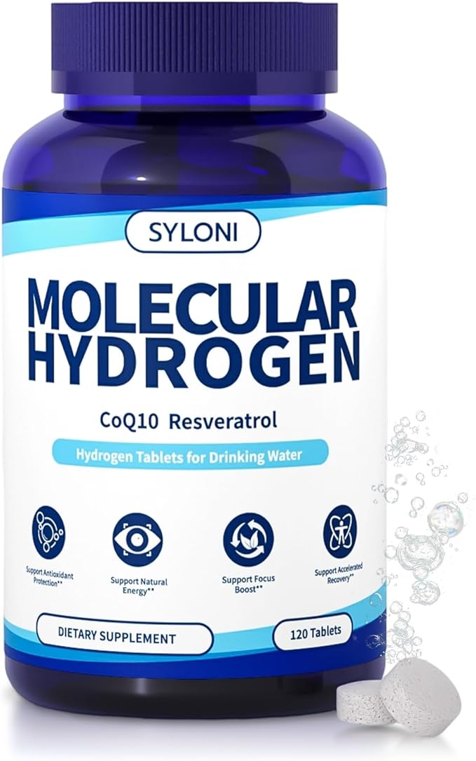 Hydrogen Water Tablets with Magnesium 12 PPM Hydrogen Tablets for Drinking Water H2 Molecular Tabs - Cellular Health Support Mental Clarity Rich in Antioxidants &amp Healthy Aging 120 Servings