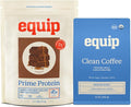 Equip Foods Prime Protein Powder Chocolate &amp Gold Standard Clean Coffee