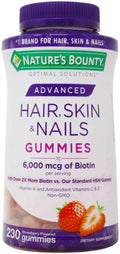 Nature's Bounty Hair Skin &amp Nails Rapid Gummies Argan-Infused Vitamin Supplement with Biotin  Supports Hair Skin and Nail Health for Women 230 Count
