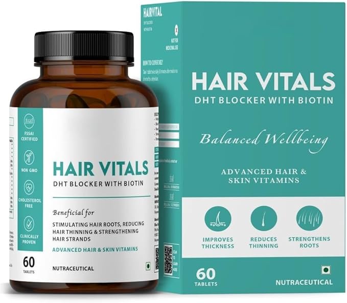 Generic Hair Vitals DHT Blocker with Biotin Tablets- Hair Suppliment with Beta-Sitosterol | Hair Vitamins for Men &amp Women - 60 Tablets