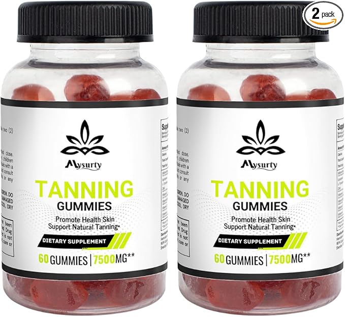 Tanning Gummies |Tanning Supplement for Woman &amp Men 120 Gummies (Pack of 2)