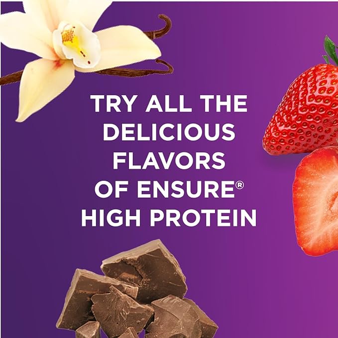 Ensure High Protein Bottled Vanilla Nutrition Shake with Fiber Ready to Drink 16g Protein and 27 Vitamins and Minerals 8 fl oz 24 Pack