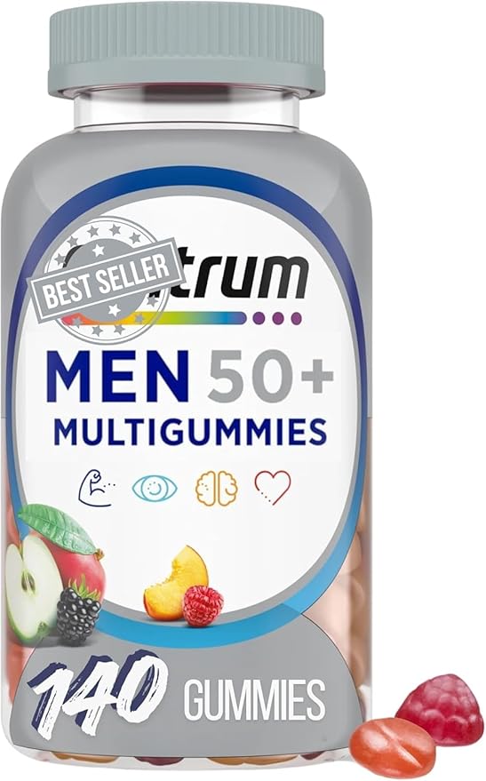 MultiGummies for Men 50 Plus Multivitamin/Multimineral Supplement with Vitamins A B C D and E Daily Nutritional Support for Men 50+ Assorted Fruit Flavor 140 Gummies
