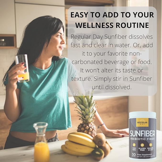 Sunfiber Prebiotic Fiber Supplement for Digestive Health - Promotes Gentle Regularity | Gluten Free Vegan Dairy Free Non-GMO Keto Tasteless | One Simple Ingredient | 30 Servings