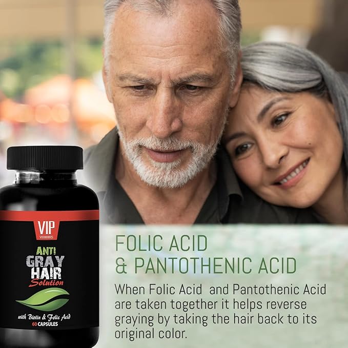 Pure Biotin for Hair Growth - Gray Hair Solution - Anti Gray Hair Women Saw Palmetto for Women Hair Loss biotin Vitamins for Hair Skin and Nails paba Supplement Gray Hair Pills 3 B 180 Caps